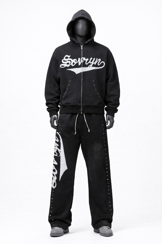 Sovryn black rhinestone set