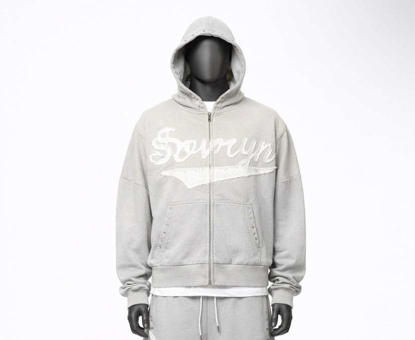 Sovryn grey rhinestone jacket