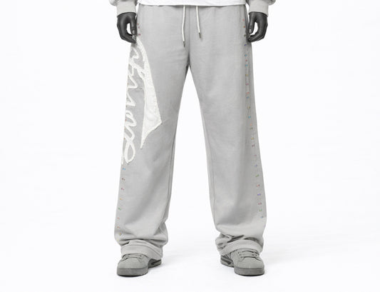 Sovryn grey rhinestone sweatpants