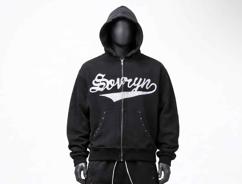 Sovryn black rhinestone jacket